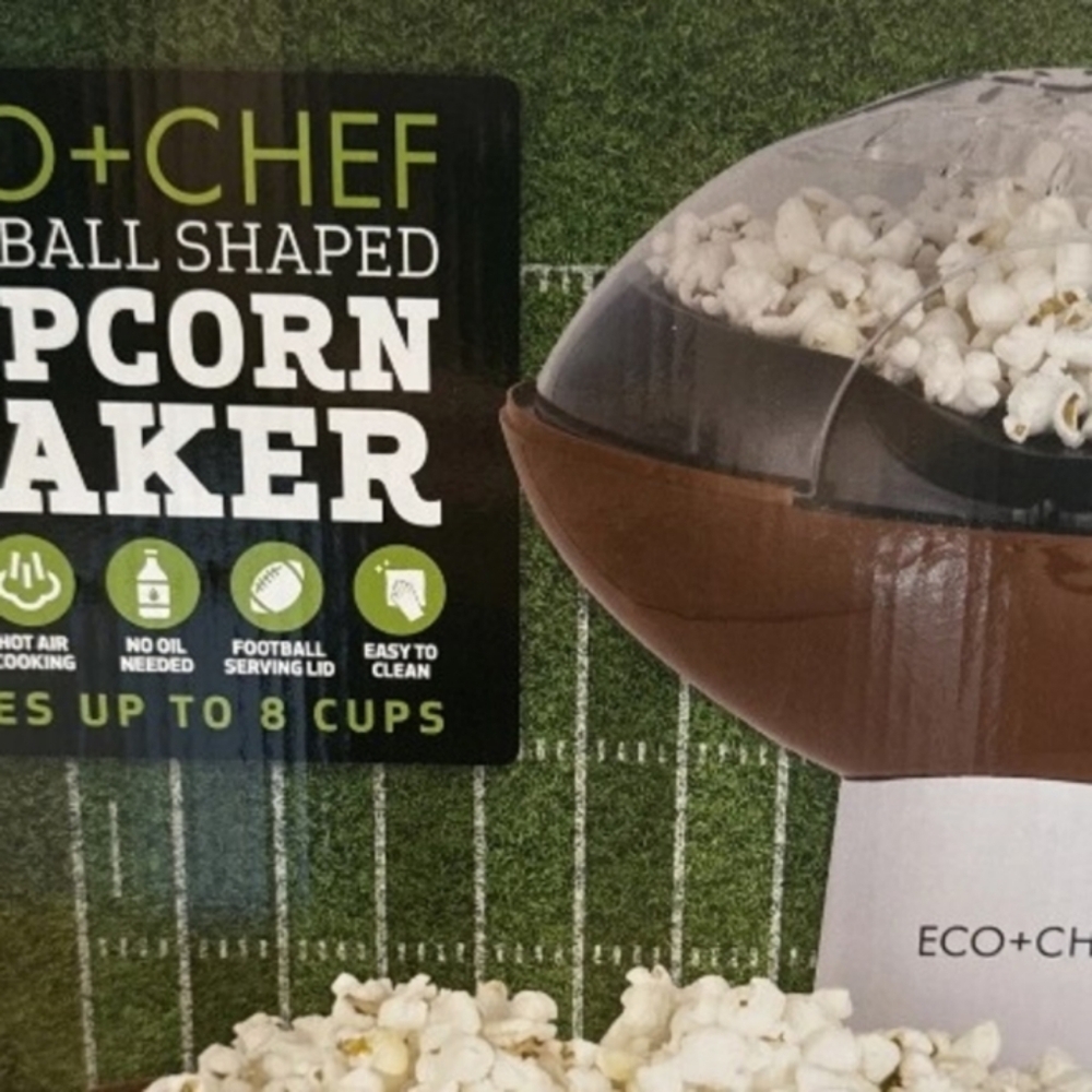 ECO+CHEF Football Shaped Popcorn Maker with Built-in Bowl